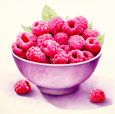 Bowl of raspberries