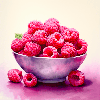 Raspberry vs strawberry - bowl of raspberries