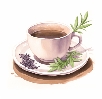 Cup of hojicha tea