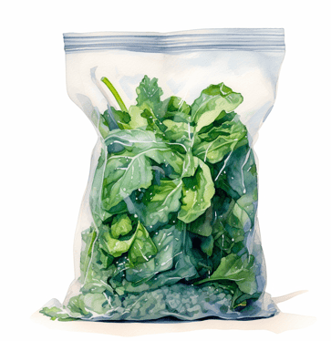 can you freeze cooked collard greens - greens in freezer bag