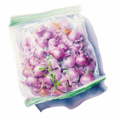 How to freeze shallots - shallots in freezer bag