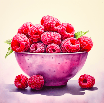 Bowl of raspberries