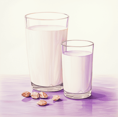 Almond milk and soy milk 