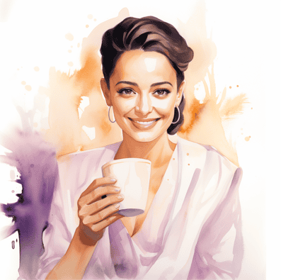 Healthy woman drinking chai