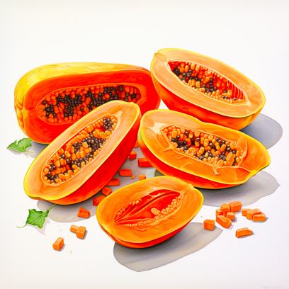 Sliced papaya