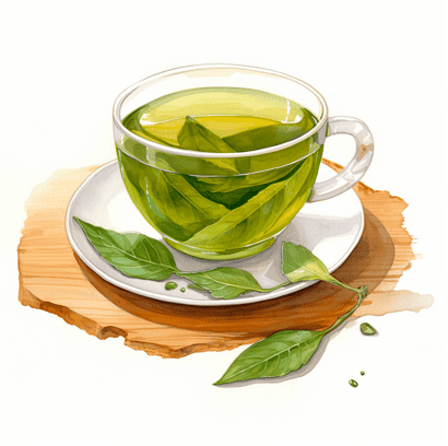 Bay leaf tea on stand