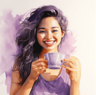 Woman drinking tea