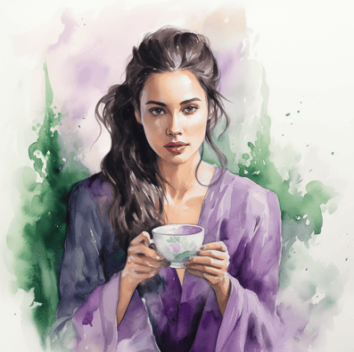 Woman drinking tea