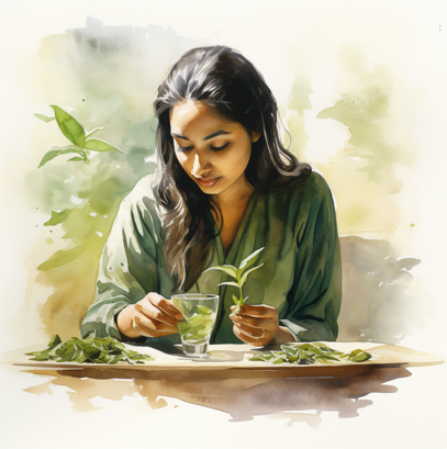 Woman making tea