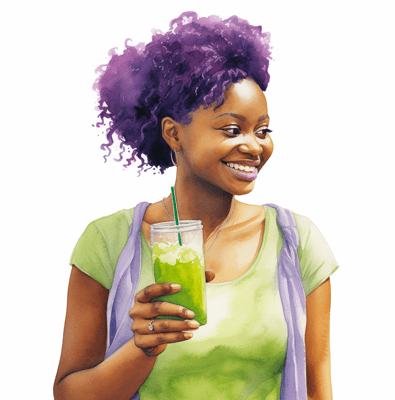 Woman drinking protein smoothie