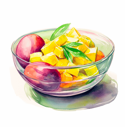 Bowl of ripe mango