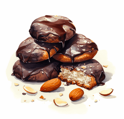 Almond and dark chocolate cookies