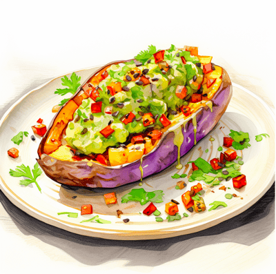 Lentil-stuffed sweet potato