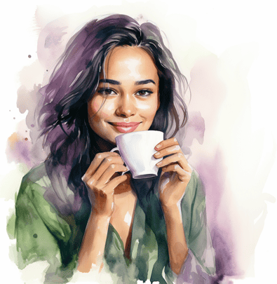 Woman enjoying her coffee